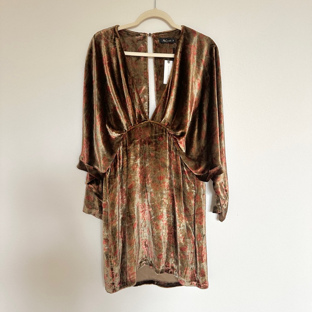 NWT Anthropologie Mes Demoiselles V-Neck Open Back Minidress Revolve Sz 8